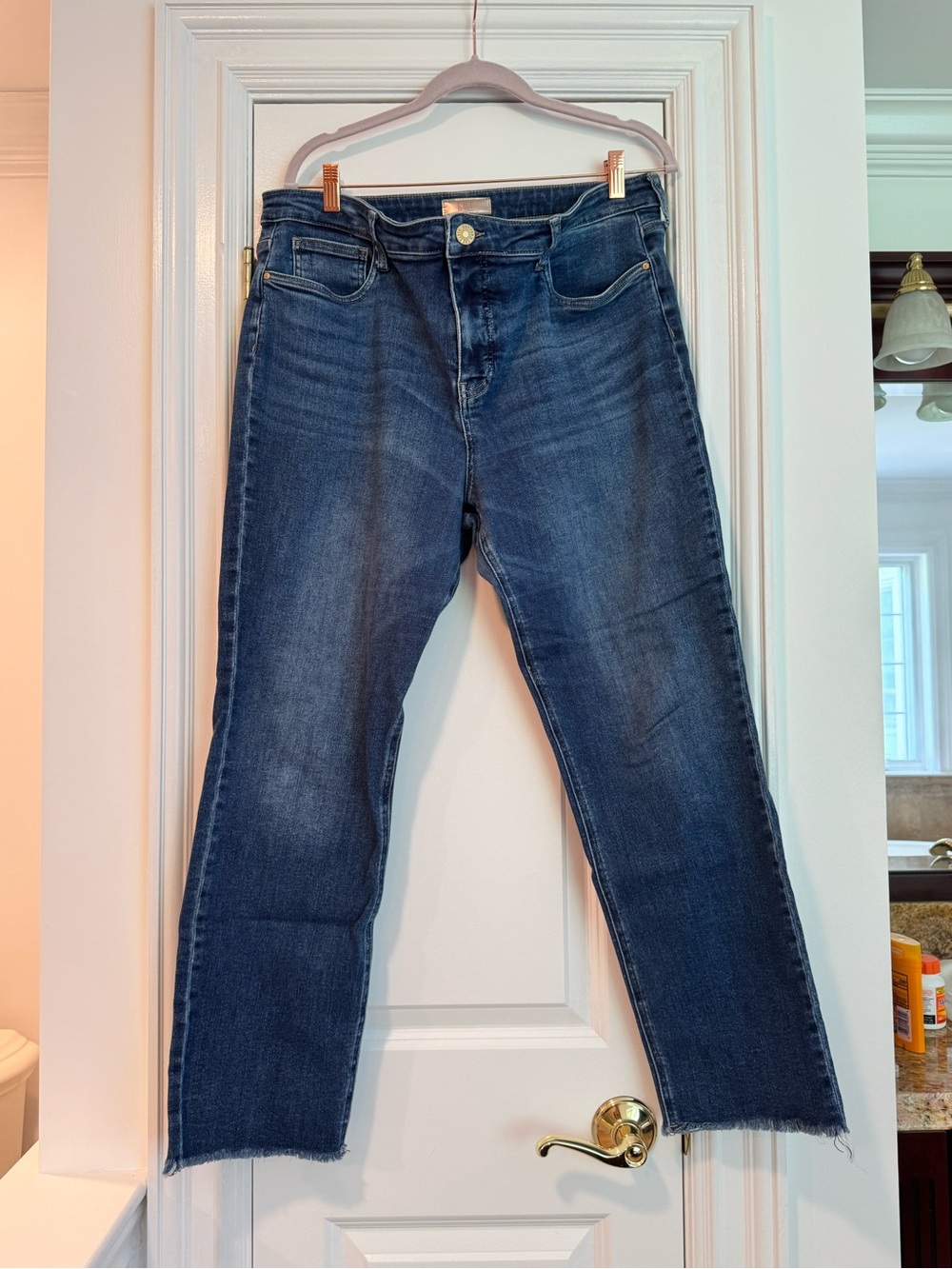 Kut from the Kloth “Rachel” Dark Blue Straight Leg Jeans